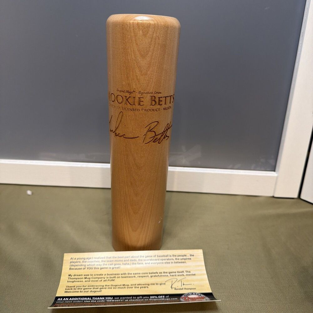 Mookie Betts Signature Series Baseball Bat Mug - Wood MLB Cup Dugout Mug